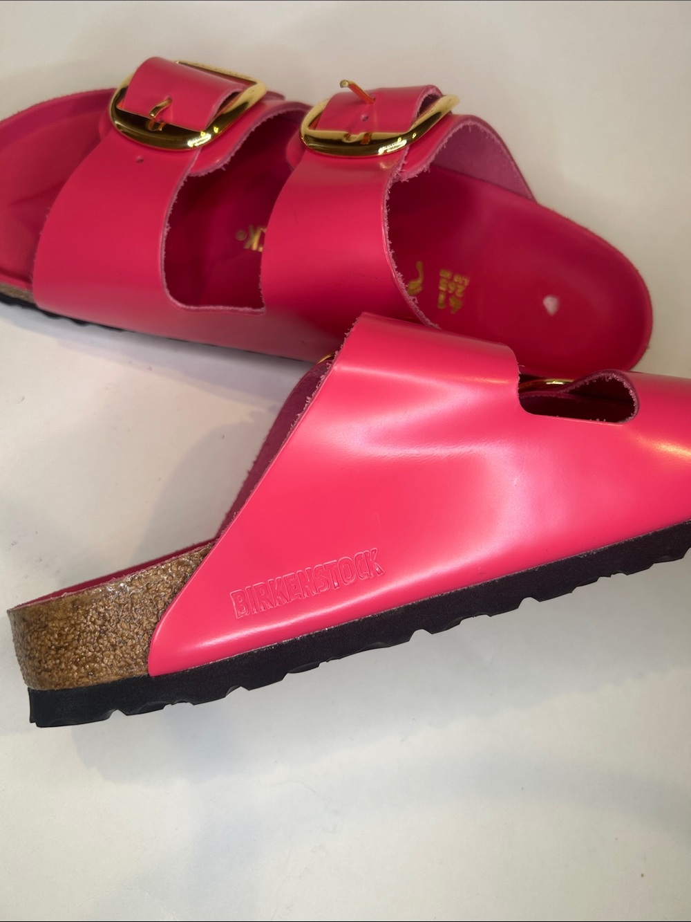 Birkenstock Arizona Big Buckle High-Shine Fuchsia Tulip Size 10 NWOT - Picture 6 of 7
